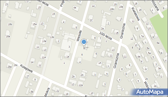 Zagościniec, Wesoła, 8, mapa Zagościniec