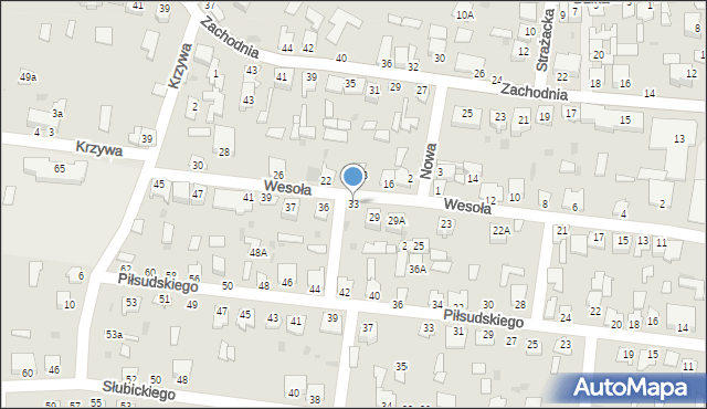 Zaklików, Wesoła, 33, mapa Zaklików