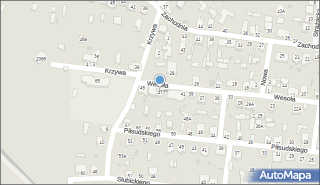 Zaklików, Wesoła, 47, mapa Zaklików