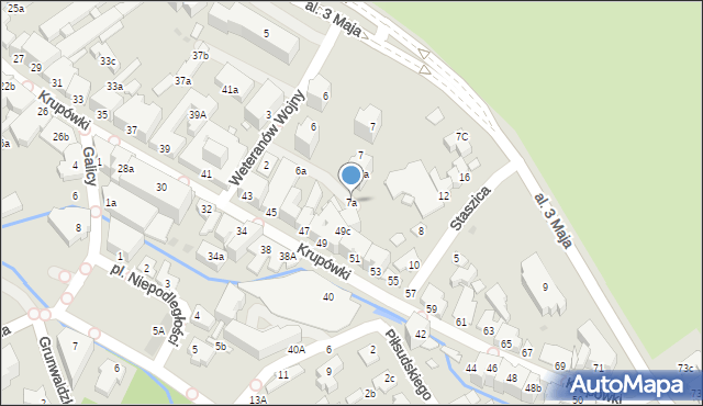 Zakopane, Weteranów Wojny, 7a, mapa Zakopanego