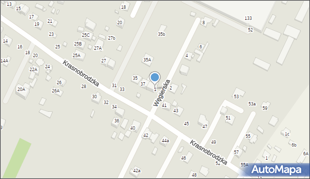 Zamość, Węgierska, 1, mapa Zamościa