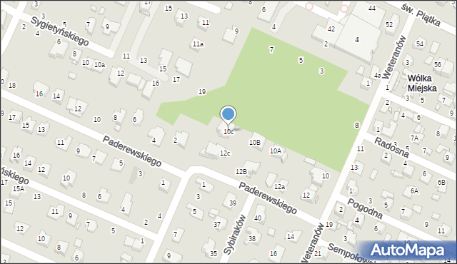 Zamość, Weteranów, 10c, mapa Zamościa