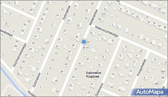 Zamość, Weteranów, 37, mapa Zamościa