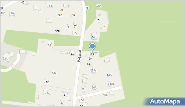 Żarki-Letnisko, Wesoła, 68, mapa Żarki-Letnisko