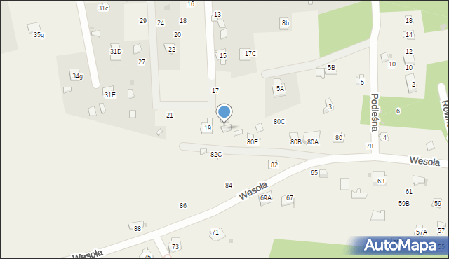 Żarki-Letnisko, Wesoła, 80f, mapa Żarki-Letnisko