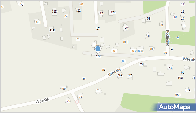 Żarki-Letnisko, Wesoła, 82C, mapa Żarki-Letnisko