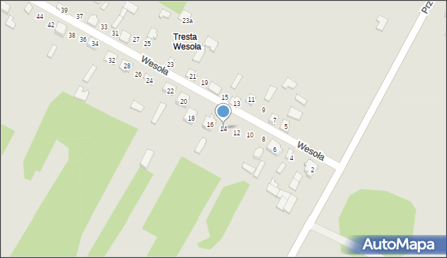 Żarnów, Wesoła, 14, mapa Żarnów