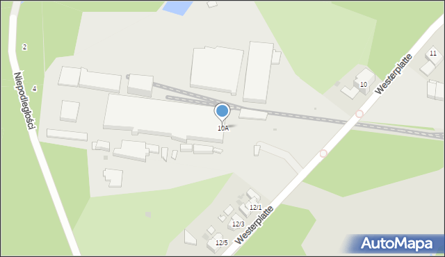 Żary, Westerplatte, 10A, mapa Żary