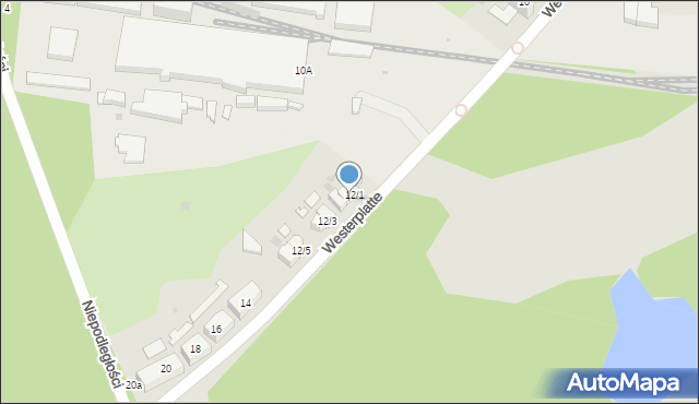 Żary, Westerplatte, 12/2, mapa Żary