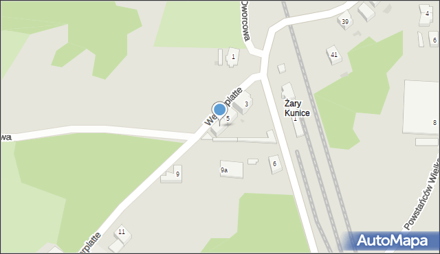 Żary, Westerplatte, 7, mapa Żary