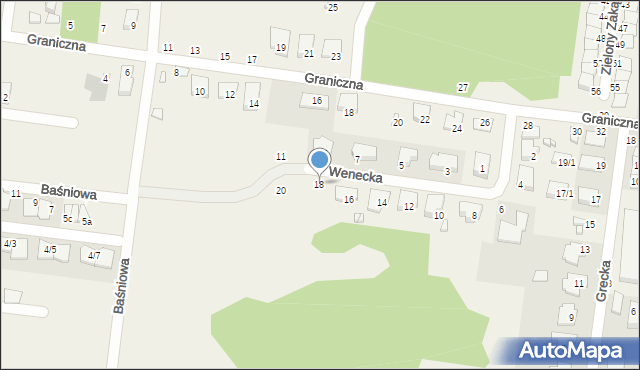 Zaścianki, Wenecka, 18, mapa Zaścianki