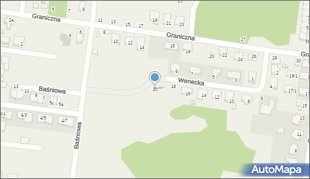 Zaścianki, Wenecka, 20, mapa Zaścianki