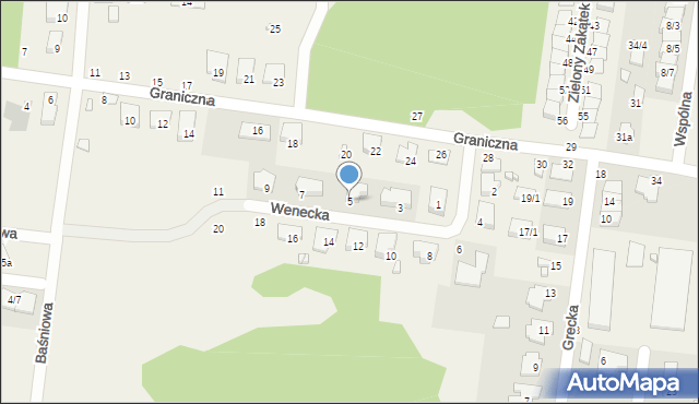Zaścianki, Wenecka, 5, mapa Zaścianki