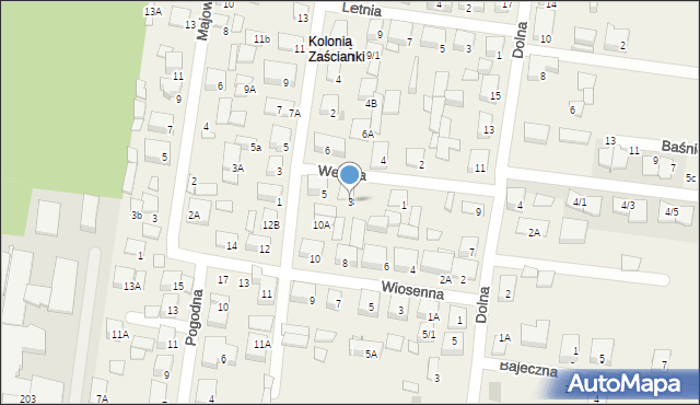 Zaścianki, Wesoła, 3, mapa Zaścianki