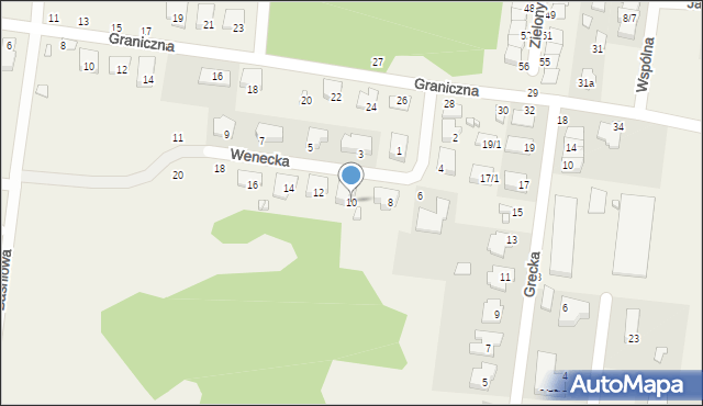 Zaścianki, Wenecka, 10, mapa Zaścianki