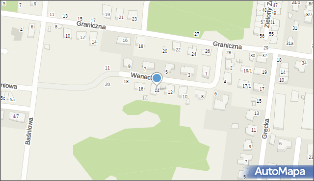 Zaścianki, Wenecka, 14, mapa Zaścianki