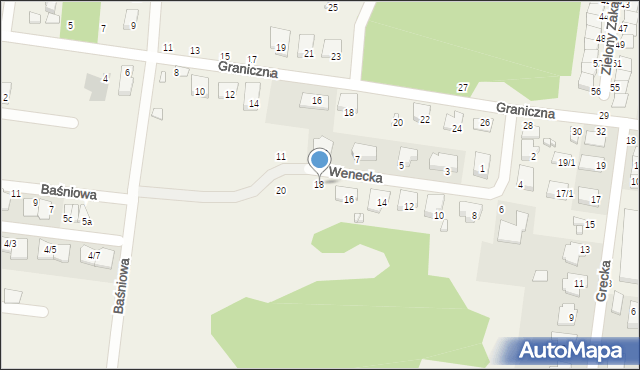 Zaścianki, Wenecka, 18, mapa Zaścianki