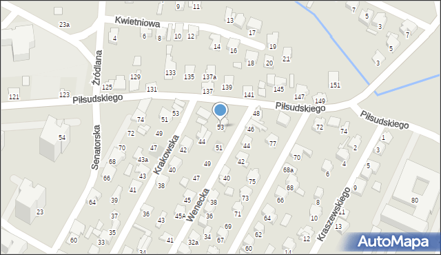 Zawiercie, Wenecka, 53, mapa Zawiercie