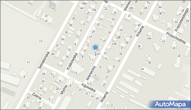 Zawiercie, Wenecka, 9, mapa Zawiercie