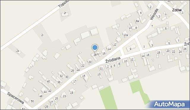 Zdów, Wesoła, 18, mapa Zdów