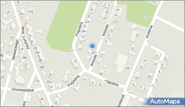 Zgorzelec, Wesoła, 3, mapa Zgorzelec