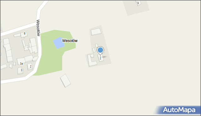 Zimna Wódka, Wesołów, 1, mapa Zimna Wódka