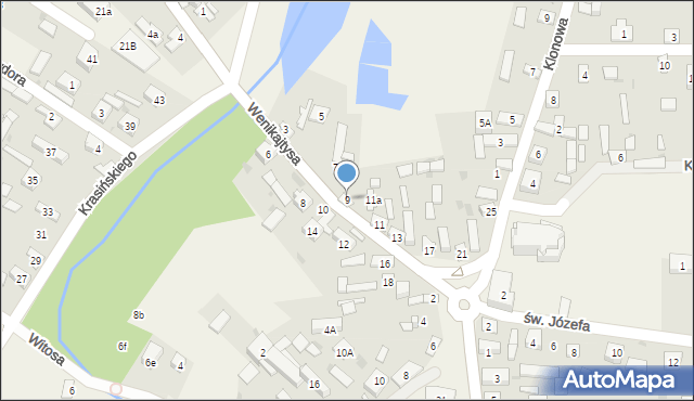 Złoty Potok, Wenikajtysa, ks., 9, mapa Złoty Potok
