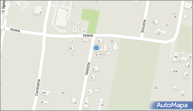 Żory, Weltzla Augustyna, ks. dr., 1, mapa Żor