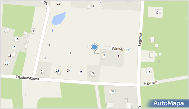 Adamów-Parcel, Wiosenna, 7, mapa Adamów-Parcel