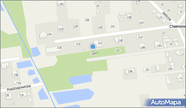 Adamowizna, Wilcza, 19D, mapa Adamowizna
