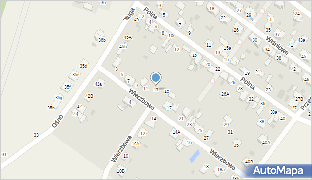 Aleksandrów Kujawski, Wierzbowa, 13, mapa Aleksandrów Kujawski