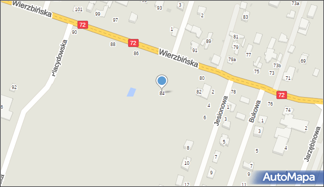 Aleksandrów Łódzki, Wierzbińska, 84, mapa Aleksandrów Łódzki