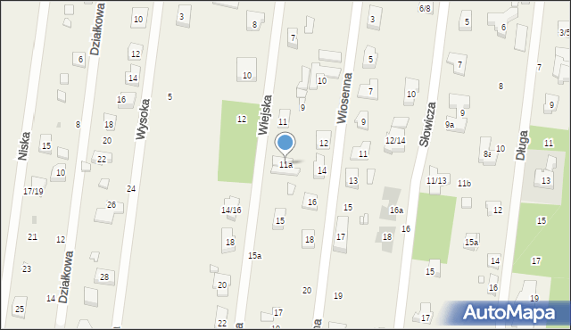 Antoniew, Wiejska, 11a, mapa Antoniew