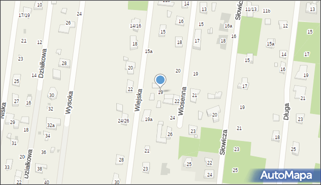 Antoniew, Wiejska, 19, mapa Antoniew