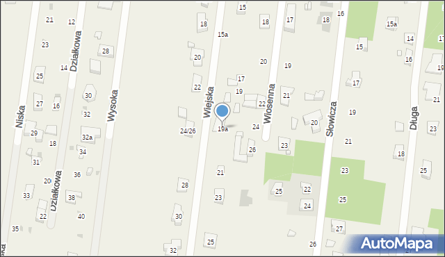 Antoniew, Wiejska, 19a, mapa Antoniew