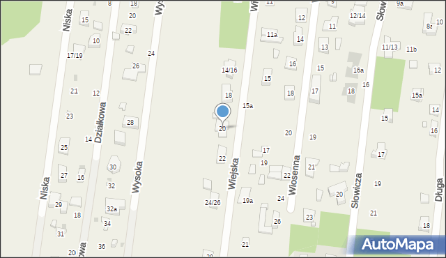 Antoniew, Wiejska, 20, mapa Antoniew