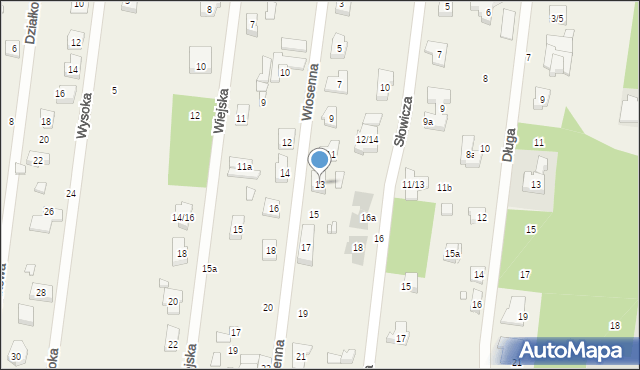 Antoniew, Wiosenna, 13, mapa Antoniew