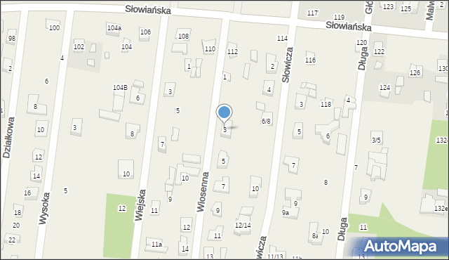 Antoniew, Wiosenna, 3, mapa Antoniew
