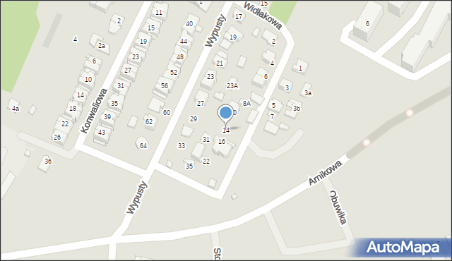 Augustów, Widłakowa, 14, mapa Augustów