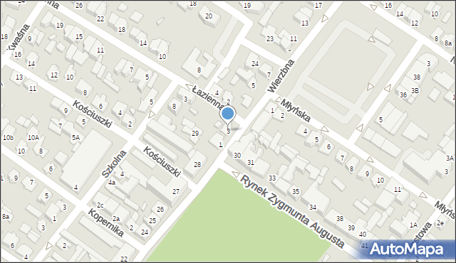 Augustów, Wierzbna, 3, mapa Augustów