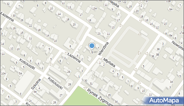 Augustów, Wierzbna, 5, mapa Augustów