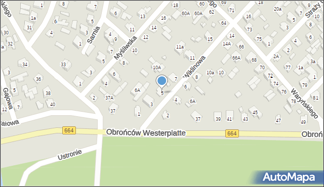 Augustów, Wiklinowa, 5, mapa Augustów