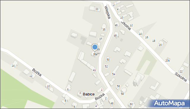 Babice, Wiejska, 39a, mapa Babice