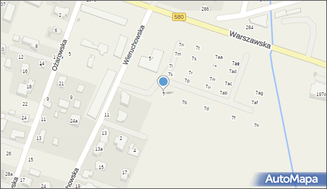 Babice Nowe, Wieruchowska, 7, mapa Babice Nowe
