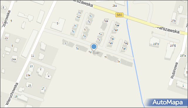 Babice Nowe, Wieruchowska, 7e, mapa Babice Nowe