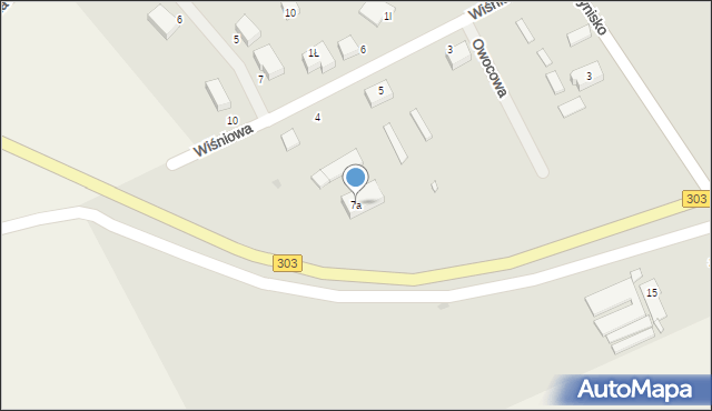 Babimost, Wiśniowa, 7a, mapa Babimost