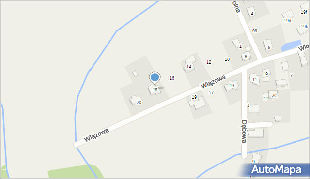 Bąków, Wiązowa, 18, mapa Bąków