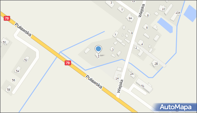 Baniocha, Wiejska, 1, mapa Baniocha
