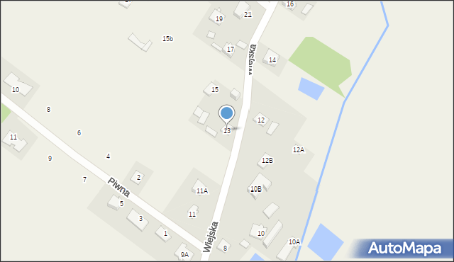 Baniocha, Wiejska, 13, mapa Baniocha