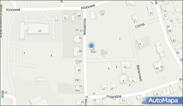 Baranowo, Wiosenna, 74, mapa Baranowo